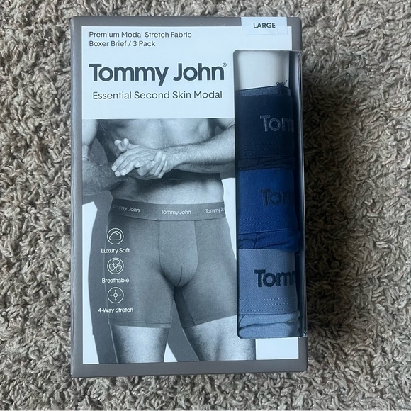 Tommy John Men's Boxer Briefs in Blue Tones - Picture 2 of 6